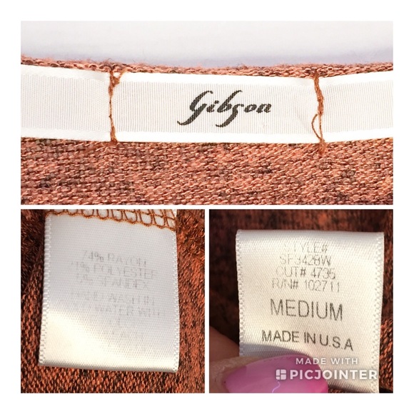 GIBSON Yummy Fleece Hi Lo V-Neck Pullover Top M - Picture 7 of 10